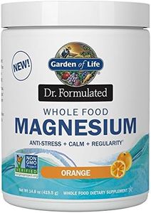 Garden of Life Dr. Formulated Whole Food Magnesium 419.5g Powder - Orange, Chelated, Non-GMO, Vegan, Kosher, Gluten & Sugar Free Supplement with Probiotics - Best for Anti-Stress, Calm & Regularity