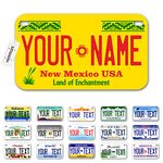 InkMyPlate Personalized New Mexico Small License Plate | Motorcycle 7x4 in | 3 Sizes | Custom License Plates for Kids Bicycles | Power Wheels | Wagons | ATV | USA Thick .040 Aluminum