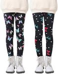 Happy Cherry Cute Girls Winter Warm Print Leggings Cozy Thick Fleece Print Leggings Pants for Kids Girls