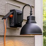 Home Luminaire Seascape Outdoor Wall Lantern with Built-in GFCI Outlet, Black