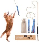 Chasing Tails Dog Flirt Pole for Large Dogs | 36 Inch Pole with Extendable 83 Inch Rope | Two Toys Included | Flirt Pole for Dogs Heavy Duty for All Breeds | Dog Backyard Play Equipment