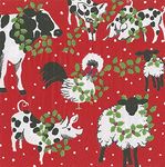 Christmas on The Farm Animals Christmas Caspari Cocktail or Tea Napkins Paper 25 cm Square 20 in Pack