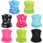 kilofly 6/8 pc Multi-purpose Seamless Headwear Bandanas Mixed Set Value Pack