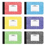 Oxford Jr. Composition Notebooks, Notebooks for School, School Supplies, Half Size, 4-7/8 x 7-1/2 Inches, Wide Ruled Paper, Kids Journal, 80 Sheets, Assorted Primary Covers, 6 Pack (63779)