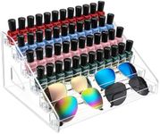 AusDaur Clear 6-Tier Nail Polish Organiser Rack Acrylic Nail Varnish Storage Display Stand for Cosmetic Essential Oils Sunglasses Paint Storage Rack Holder to Artist