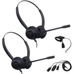 XS 825 Headset Bundle for Training, Coaching, Monitoring, Supervising, Onboarding - Compatible Deskphones Include Avaya, Yealink, Polycom, Cisco, Mitel, Nortel, Toshiba (Stereo, Basic Bundle)