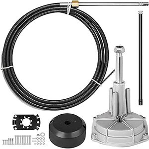 CREDSTAR Boat Steering Control Cable,for Outboard Steering Cable 16 Feet Mechanical Rotary Steering Kit for Boat Steering System