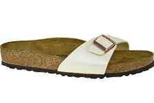 Birkenstock Women's Madrid 1-Strap Cork Footbed Sandal White 40 M EU