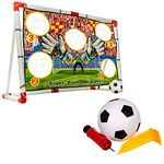 Hillington Super Football Goal Post Game Set Indoor Outdoor Included Football-Pump-Net-Tents with Removable Target Sheet-Ideal for Kids Learning Playing Practice Everyday