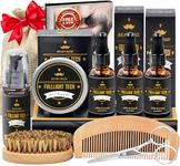 Beard Grooming Kit for Men with 3 Beard Oils & Shaper,Dad Gift Set from Son