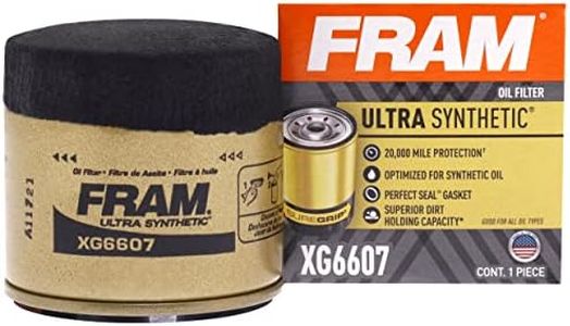 FRAM Ulta Synthetic Automotive Replacement Oil Filter, Designed for Synthetic Oil Changes Lasting up to 20k Miles, XG6607 with SureGrip (Pack of 1)