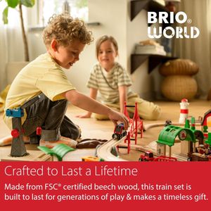 BRIO World Deluxe Wooden Train Set – 87-Piece Railway Toy