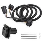 7-Foot 7-Pin Trailer Wiring Harness Kit, Compatible with 1997-2021 Ford F150,F250,F350,F450,F550, GMC, Chevy, Ram, Nissan, Toyota, Truck Bed Extension for 5th Wheel & Gooseneck Trailers