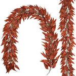 Set of 2 Artificial Oak Leaf with Acorn Autumn Garland Maple Leaf Autumn Leaves Home Decoration Indoor Outdoor Decoration for Home Garden Wedding Fireplace Party Thanksgiving Autumn Decor 165 cm