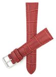 Bandini 20mm Womens Italian Leather Watch Band Strap - Red - Alligator Pattern