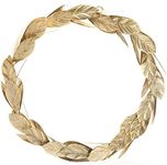 16 Inch Gold Metal Wreath, Large Front Door Wreath with Adjustable Leaves for Christmas, Window, Wedding, Party Decoration