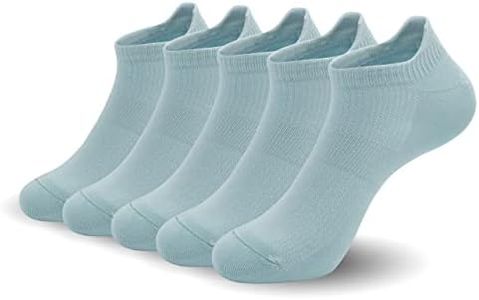 SERISIMPLE Women Ultra Thin Socks Viscose Bamboo Low Cut No Show Ventilating Low Ankle Anti Odor Arch Support Mesh Socks 5 Pairs (l, Blue)