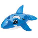 Bestway Blue Whale Pool Float, Kids Inflatable Ride-On with Handles, Swimming Pool and Beach Toy