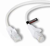 rhinocables CAT6 High-Speed Gigabit Ethernet Patch Network Cable for LAN — Snagless Cable with RJ45 Connector Lead — for Internet, Router, Modem, Smart TV, PC & Laptop (15m, White)