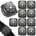 Proberos® Wrist Compass with Base No Strap Wrist Compass Set Compatible with 21mm Strap, High Precison High Clearity Outdoor Compass, Pack of 10