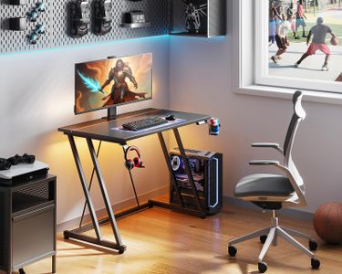 ODK Gaming Desk 80cm – LED Lights, Black