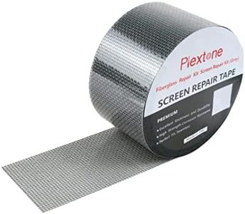 Plextone Window Screen Repair Kit Tape Fiberglass Repair Kit for Window Screen and Screen Door Tears Holes 3-Layer Strong Adhesive Window Screen Mesh Repair Waterproof Screen Repair Kit (2"×80") Grey