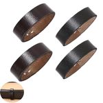 ArrErr 4 Pack Belt Loop Leather Keeper Ring End Strap Fixing Holder Organizer Replacement Stays Retainer Band for 1.5'' Wide Belts Buckle to Hold Extra Length Straps in Place, Coffee/Black, 4cm/1.57in