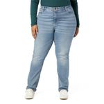 Signature by Levi Strauss & Co. Gold Label Women's Curvy Totally Shaping Straight Jeans (Standard and Plus), Blue Ice (New)-waterless, 14