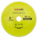 TCT21080TPRO Saxton Professional Range TCT Circular Saw Blade 210mm x 80T x 30mm Bore, 16, 20, 25mm, 25.4mm Reduction Rings Compatible with Evolution Festool Bosch Makita Dewalt