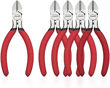HOUSERAN 5 inch Wire Cutters, 5 Pack Diagonal Cutters, Side Cutters, Wire Cutter Set, Wire Snips, Small Diagonal Cutters with Spring Loaded, Diagonal Cutting Pliers for Crafts, Jewelry Making