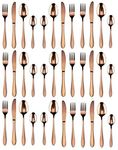 Star Work 36 Piece Cutlery Set | Gold Coated Stainless Steel Grade 304 | Food Grade | Dishwasher Safe | Kitchen Dining Collection (Set of 36 – 9 Spoon + 9 Fork + 9 Knife | 9 Tea-Spoon)