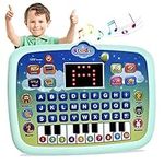 Kid Tablet Toddler Learning Pad Interactive Toy -Educational Toys Fun Gifts -Music/Piano/ABC/Numbers/Words/Spell/Animals - for Boys&Girls 3+ (Blue)