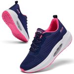 Running Shoes for Women Trainers Ladies Arch Support Memory Foam Plantar Fasciitis Orthopedic Shoes Air Cushion Lace Up Gym Sneakers Navy UK 6