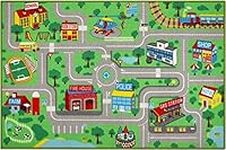 Capslpad Kids Play Rug Town City Road Car Mat 160x100cm (5'2" x 3'3") Kids Carpet Playmat Exercise Mat Learning Educational Area Rug for Children Boy Girl Kids Toddler Bedroom Playroom