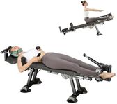 ZELLOXY Fitness Full Body Traction Bed, Massage Cervical Traction Table for Lumber Stretching, Portable Inversion Table Alternative, Back Decompression Bench Machine for Home (Electric High)