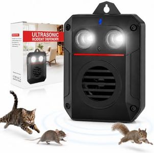 Ultrasonic Device for Car Engine Areas, 15-55 kHz Sound Technology with LED Strobe, Vibration Sensor, Battery or USB Powered, IP65 Waterproof Electronic Device for Garage and Outdoor Use