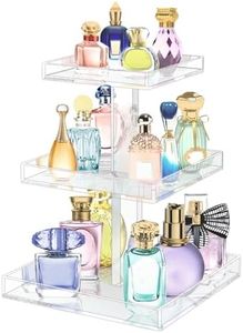 YAGELI Perfume Organizer for Women - Large Capacity 3 Tier Clear Acrylic Perfume Organizer Holder for Vanity, Perfume Stand Organizer for Dresser