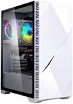 Zalman Z3 Iceberg ATX Mid Tower Gaming PC Case - 2 x 120mm ARGB Fans Preinstalled - Tempered Glass Side Panel - Support E-ATX, 2 x USB 3.0, White