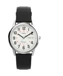 Timex Easy Reader 35mm Black Leather Strap Watch (Model: TW2W840009J)