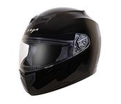 Vega Edge ISI Certified Full Face Gloss Finish Helmet for Men and Women with Clear Visor(Black, Size:L)