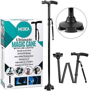 Folding Cane with Led Light - Adjustable Walking Sticks LED Light to Get Around Easier in The Dark, Collapsible Canes with Rubber Feet for Men and Women