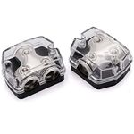 2PCS TuoLauthon 2 Way Power Distribution Block 1x0GA in / 2x 0GA Out Circuit Protector Distribution Connecting Blocks for Car Audio Splitter