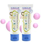 Jack N’ Jill Natural Certified Kids Toothpaste – Fluoride-Free Toddler & Baby Toothpaste with 40% Xylitol, No Sugar, Suitable from 6 Months+, Organic Bubblegum Flavour, Pack of 2 (50g Each)
