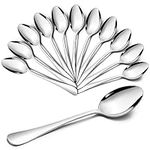 Teaspoons, Joyfair Stainless Steel Dessert Spoon Set of 12, Coffee Spoons Ideal for Coffee Tea Ice Cream Dessert in Home Kitchen Restaurant, Round Edge & Mirror Polished & Dishwasher Safe, 13.5cm