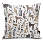 Greyhounds Wippets And Lurcher Dogs Throw Pillows Covers Accent Home Sofa Cushion Cover Pillowcase Gift Decorative 18x18inches