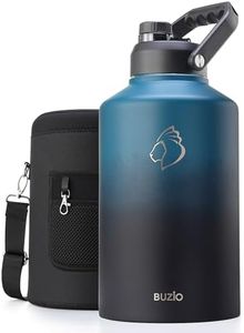 BUZIO 1.5 Gallon Water Bottle Insulated, (Cold for 48 Hrs) 192oz Large Water Jug Stainless Steel, 3.58in Big Wide Mouth Leak Proof Metal Flask with Carrying Sleeve for Camping,Gym,Travel,Indigo Crush
