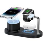 Sildark Magnetic Wireless Charger for iPhone: 3 in 1 Charging Station for Multiple Device Apple - 18W Fast Mag-Safe Charger Dock Stand for iPhone 15 14 13 12 Pro Max Apple Watch iwatch & Airpods