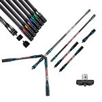 wolfman Archery Balance Bar Stabilizer Set 3K Pure Carbon Fiber Shock Absorber Balance Rod Main-Bar/Side-Bar/Extend-Bar/V-Bar for Competitive Recurve Bow Compound Bow Accessory (Type B - Blue)