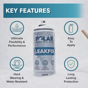 Polar Leak Fix Spray, Clear 400ml – Instant Waterproof Sealant for Roofs, Pipes & Gutters