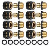 Garden Hose Quick Connector, 3/4 Inch Garden Hose Fitting Quick Connector Male and Female (8 Sets)